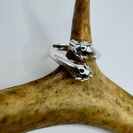 Vintage Silver Ring | Crystal Cocktail Cougar Cat Ring 925 Sterling Silver