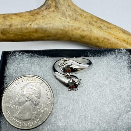 Vintage Silver Ring | Crystal Cocktail Cougar Cat Ring 925 Sterling Silver