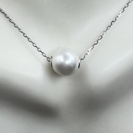 Vintage Pearl Necklace | Elegant White Pearl Gemstones 925 Sterling Silver 16- 18 inch