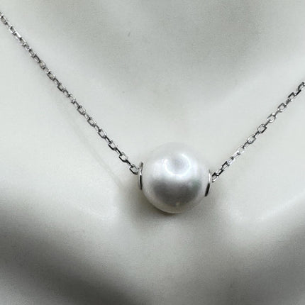Vintage Pearl Necklace | Elegant White Pearl Gemstones 925 Sterling Silver 16- 18 inch