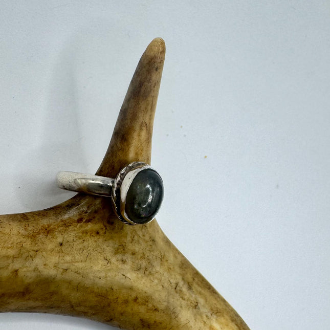 Vintage Grey Labradorite 925 Sterling Silver Boho Ring | Unique Gift Statement Ring Elijah Collection
