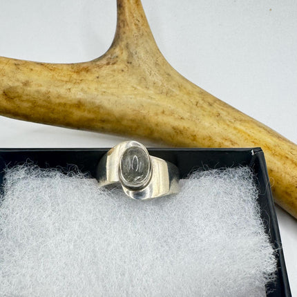 Vintage Grey Labradorite 925 Sterling Silver Boho Ring | Unique Gift Statement Ring Elijah Collection