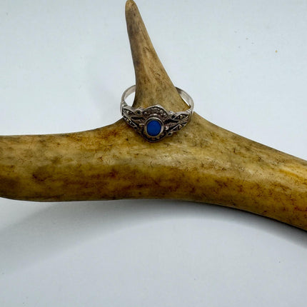 Vintage Turquoise Silver Boho Cocktail Ring 925 Sterling Antique Wedding Engagement Band | Elijah collection
