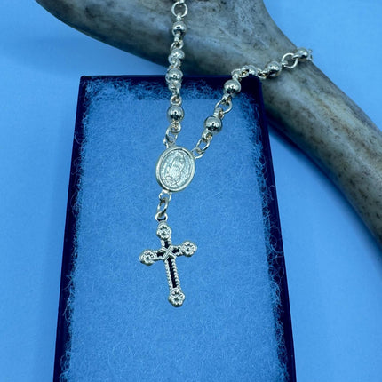 Vintage Rosary Bracelet | Beaded with 9k Gold Filled Cross Pendant Charm Rosary Beads Prayer Bracelet