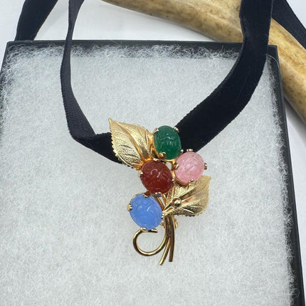 Vintage Scarab Brooch Pin 9k Gold Filled