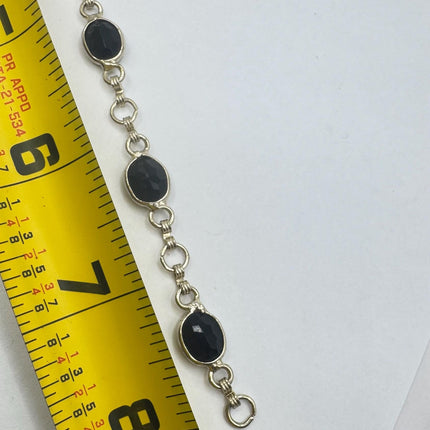 Vintage Black Onyx Bracelet Gold Filled Bezel