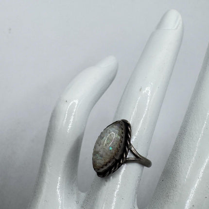 Vintage Fire Opal Sterling Silver Ring