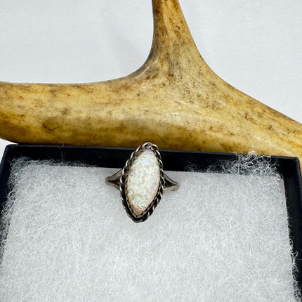 Vintage Fire Opal Sterling Silver Ring