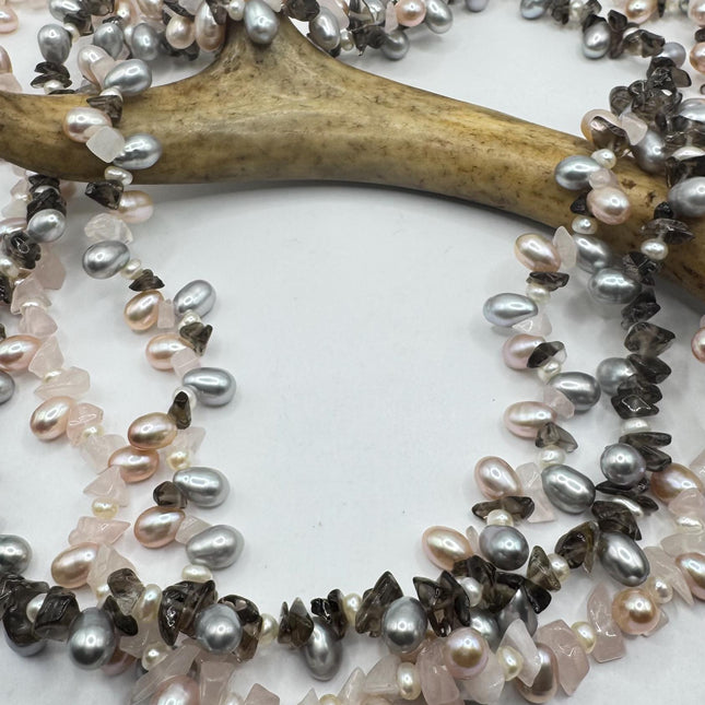 Vintage Pearl Necklace – 18 Inch Beaded Bridal Jewelry with Quartz Gemstones-Necklaces-TomWayne Jewelers