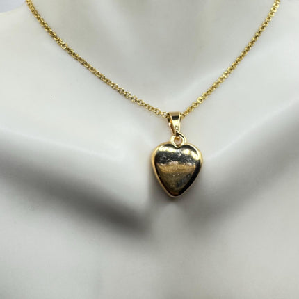 Vintage Heart Necklace Gold Filled Charm