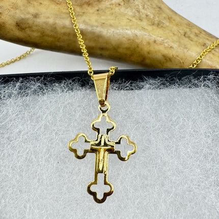 Vintage Gold Filled Tiny Cross Necklace