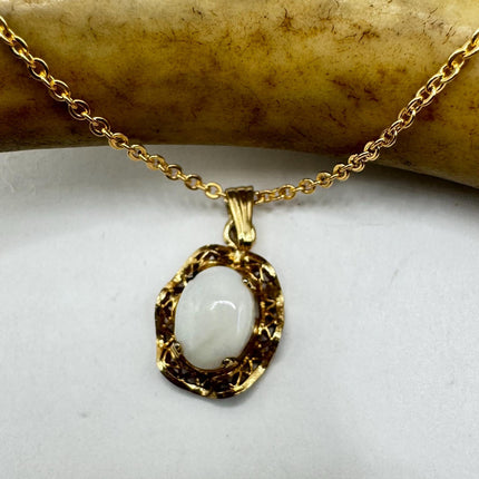 Vintage Silver Charm Necklace | Tiny White Fire Opal Star Pendant | 925 Sterling Silver Delicate Chain Necklace | Minimalist Jewelry