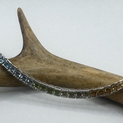 Vintage Mixed Gemstone 925 Sterling Silver
