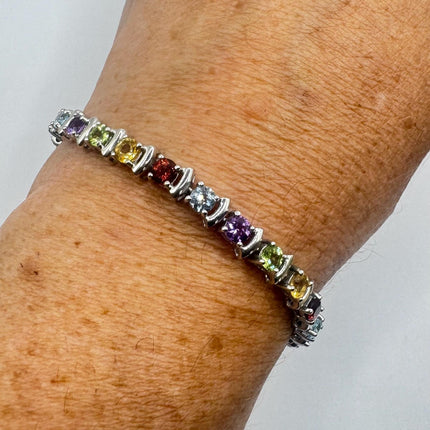 Vintage Mixed Gemstone 925 Sterling Silver