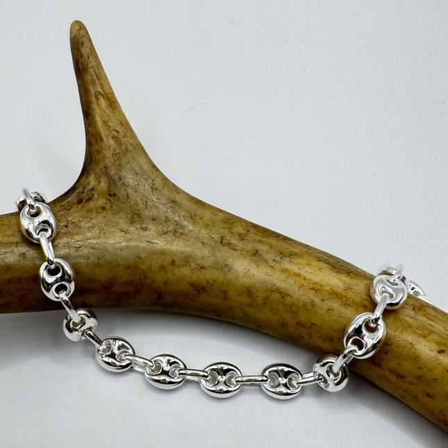 Vintage Circle charm bracelet Chunky Stackable Layered Every day 925 Sterling Silver