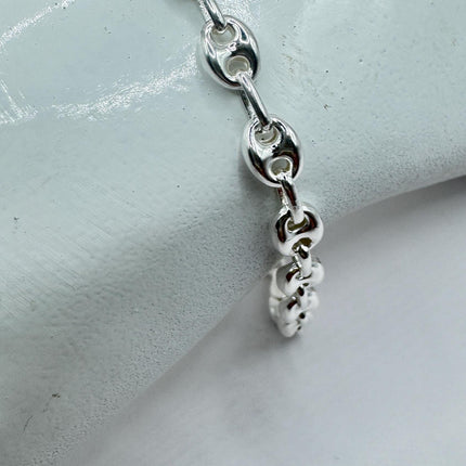 Vintage Circle charm bracelet Chunky Stackable Layered Every day 925 Sterling Silver