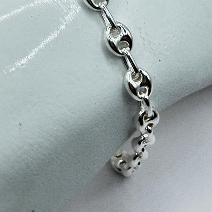 Vintage Circle charm bracelet Chunky Stackable Layered Every day 925 Sterling Silver