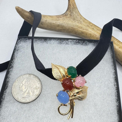 Vintage Scarab Brooch Pin 9k Gold Filled