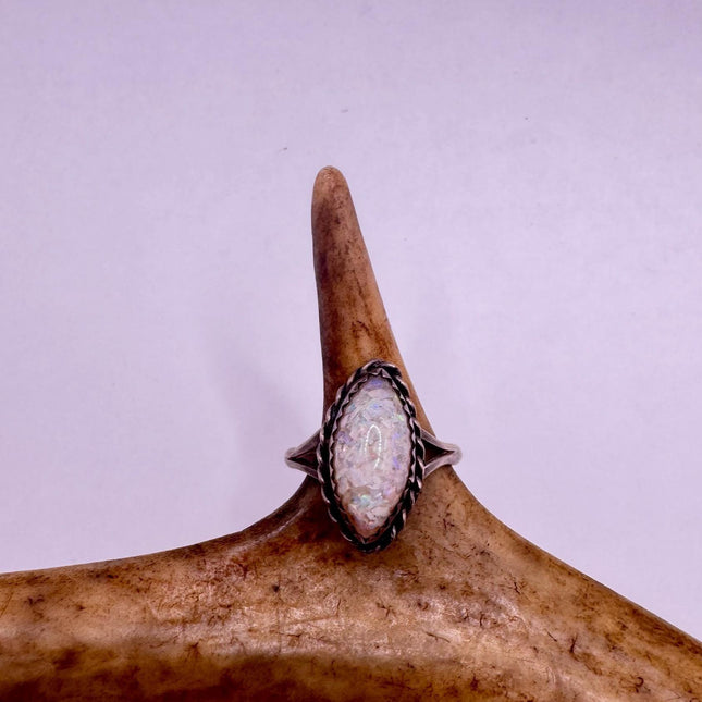 Vintage Fire Opal Sterling Silver Ring