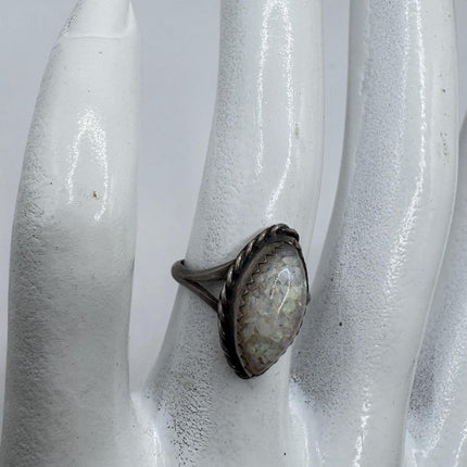 Vintage Fire Opal Sterling Silver Ring