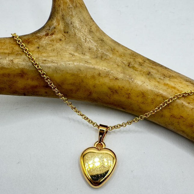 Vintage Heart Necklace Gold Filled Charm