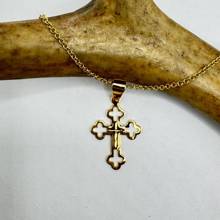 Vintage Gold Filled Tiny Cross Necklace