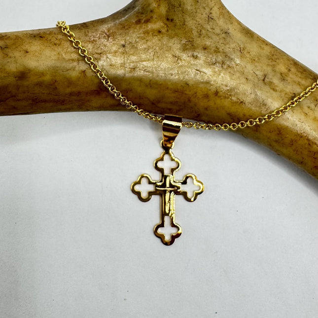 Gold Filled Tiny Cross Necklace - Vintage Religious Jewelry-Necklaces-TomWayne Jewelers