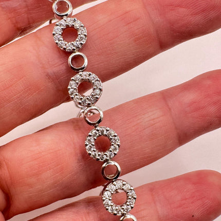 Vintage White Sapphire Tennis Bracelet - Dainty Stackable Gold 925 Sterling Silver