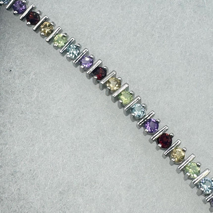 Vintage Mixed Gemstone 925 Sterling Silver