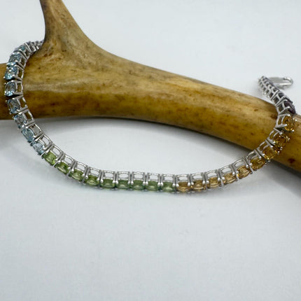 Vintage Mixed Gemstone 925 Sterling Silver