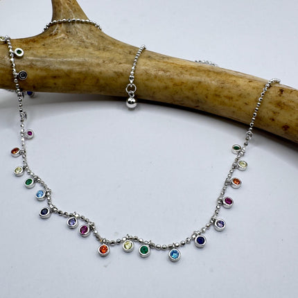 Tiny Silver Charm Necklace | Dainty 925 Sterling Silver Chain Necklace-Necklaces-TomWayne Jewelers