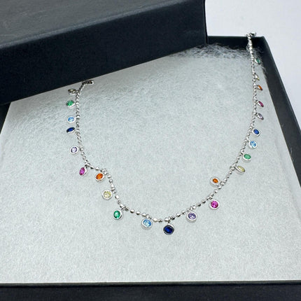 Tiny Silver Charm Necklace | Dainty 925 Sterling Silver Chain Necklace-Necklaces-TomWayne Jewelers