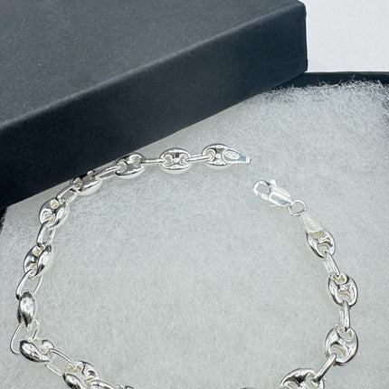 Vintage Circle charm bracelet Chunky Stackable Layered Every day 925 Sterling Silver