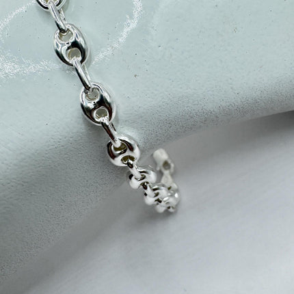 Vintage Circle charm bracelet Chunky Stackable Layered Every day 925 Sterling Silver