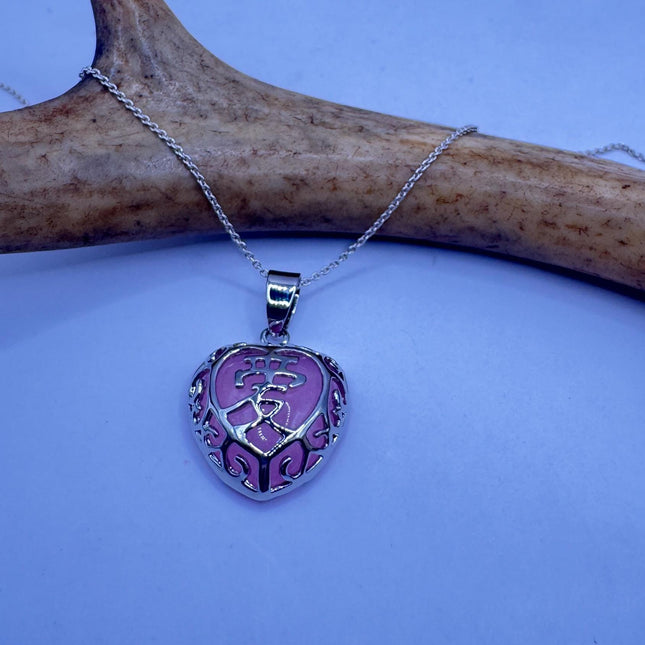Rose Quartz Necklace – Vintage Pink Gemstone Heart Pendant With Sterling Silver Chain-Necklaces-TomWayne Jewelers