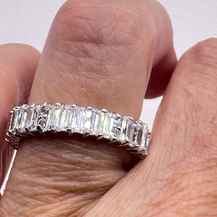 Vintage CZ Eternity Wedding Ring Engagement Band