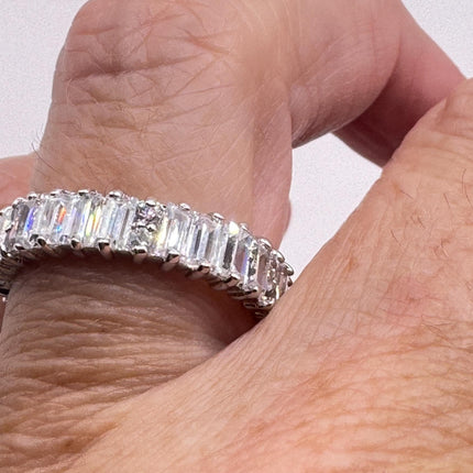 Vintage CZ Eternity Wedding Ring Engagement Band