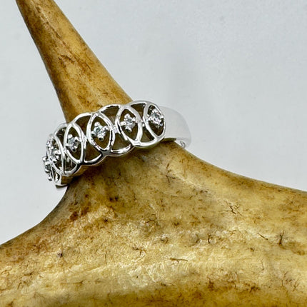 Vintage Silver Eternity Ring – 925 Sterling Silver Stackable Wedding Band-Rings-TomWayne Jewelers