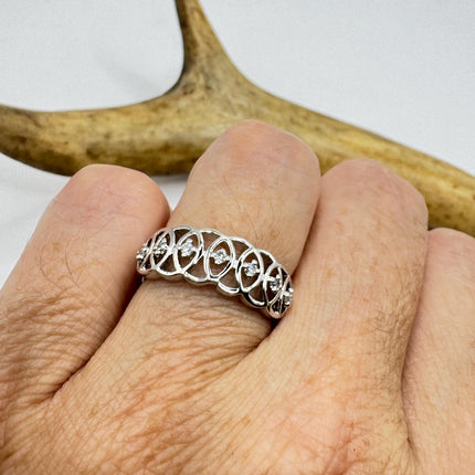 Vintage Silver Eternity Ring – 925 Sterling Silver Stackable Wedding Band-Rings-TomWayne Jewelers