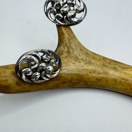 Vintage Silver Earrings – Clip On Screw Back Sterling Silver Jewelry Vine Swirl-Earrings-TomWayne Jewelers