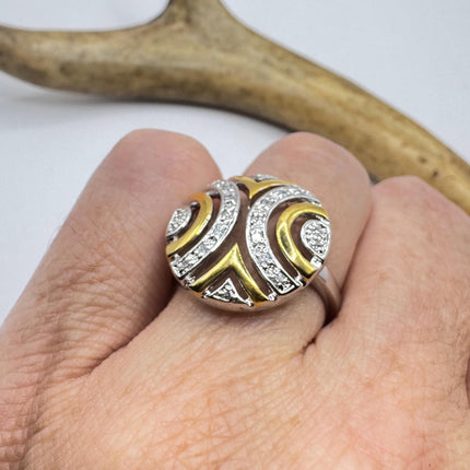 Vintage Sapphire Ring - Sterling Silver Art Deco White Sapphire Jewelry-Rings-TomWayne Jewelers