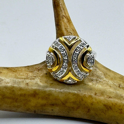 Vintage Sapphire Ring - Sterling Silver Art Deco White Sapphire Jewelry-Rings-TomWayne Jewelers