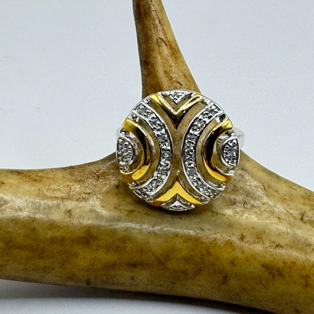 Vintage Sapphire Ring - Sterling Silver Art Deco White Sapphire Jewelry-Rings-TomWayne Jewelers