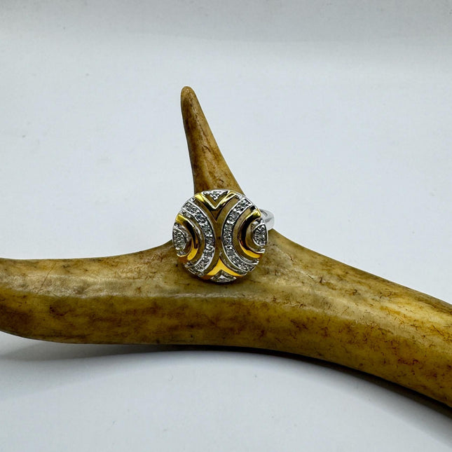 Vintage Sapphire Ring - Sterling Silver Art Deco White Sapphire Jewelry-Rings-TomWayne Jewelers