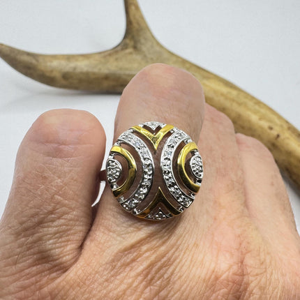 Vintage Sapphire Ring - Sterling Silver Art Deco White Sapphire Jewelry-Rings-TomWayne Jewelers
