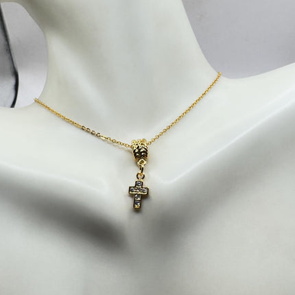 Vintage Gold Filled Tiny Cross Necklace