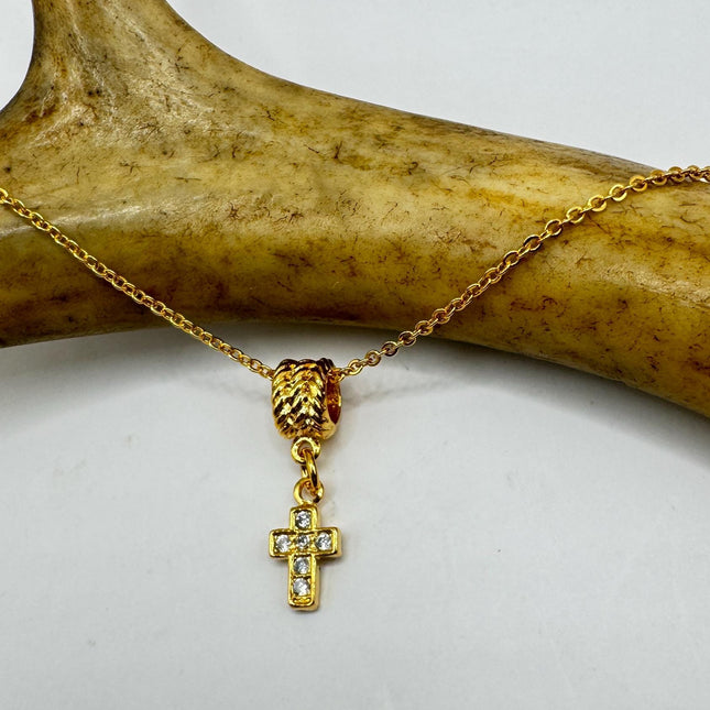 Vintage Gold Filled Tiny Cross Necklace-Necklaces-TomWayne Jewelers