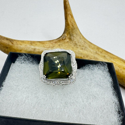 Vintage Smoky Topaz Chunky Cocktail Ring 925 Sterling Silver-Rings-TomWayne Jewelers