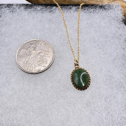 Vintage Jade Gold Filled Necklace - Lucky Everyday Minimal