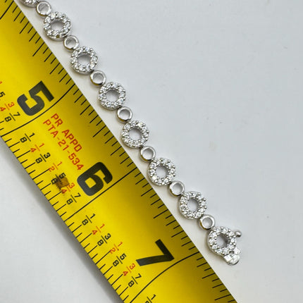 Vintage White Sapphire Tennis Bracelet - Dainty Stackable Gold 925 Sterling Silver